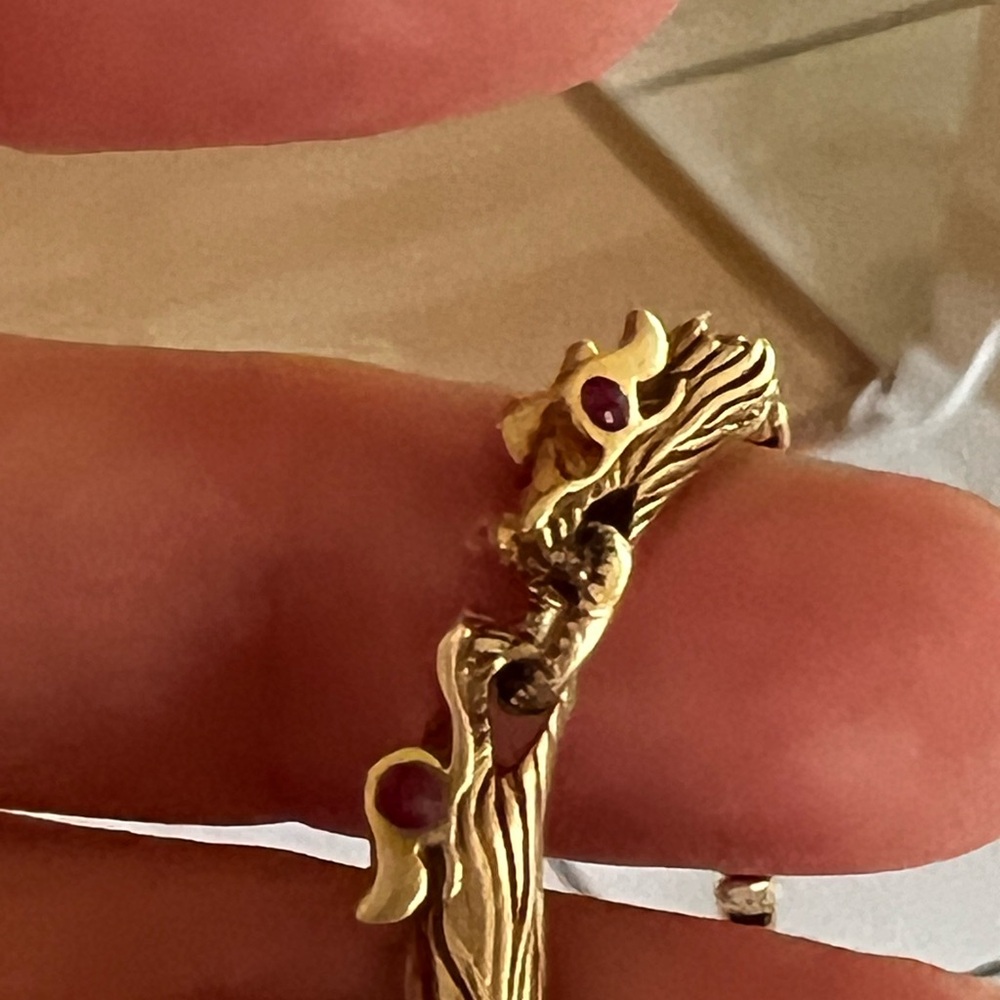 JOHN HARDY 18K YELLOW GOLD NAGA DRAGON Ruby DIAMOND BRACELET